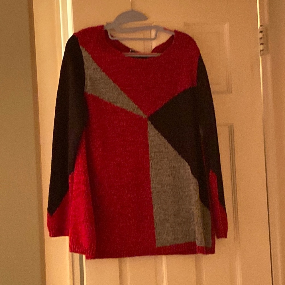 Women’s black, red, and gray sweater